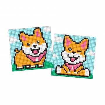 Алмазная мозаика Ideyka Игривые собачки, на магнитной основе, 9*9 см, 2 шт (AMG1060)