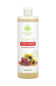 Шампунь mild by nature Natures Gate Herbal Shampoo для окрашенных волос, с гранатом и подсолнухом, 473 мл