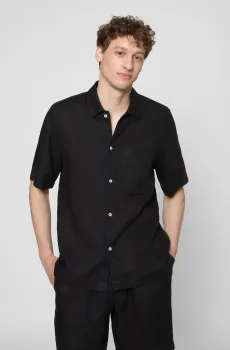 Мужская черная льняная рубашка Черный M PRPY PMLSTKAUA0009