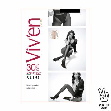 Колготки женские Viven petty Nudo, 30 DEN, черный, размер 3 Колготки женские Viven petty Nudo, 30 DEN, черный, размер 3