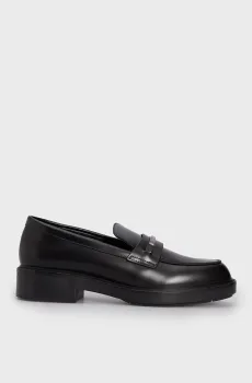 Женские черные кожаные лоферы RUBBER SOLE LOAFER W/HW Черный 37 Calvin Klein HW0HW02006