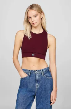 Женский бордовый топ TJCW ESSENTIALS RACER Бордовый S Tommy Jeans DW0DW19039