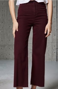 Джинси-кюлоти - бордовий