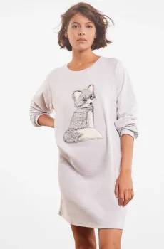 Женская светло-серая ночная рубашка STEFAN Серый S Etam 6529902