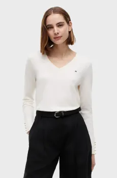 Женский белый пуловер JERSEY Белый S Tommy Hilfiger WW0WW40098