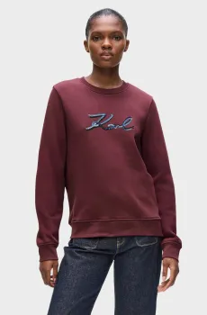 Женский бордовый свитшот signature Бордовый XS Karl Lagerfeld A4W20041