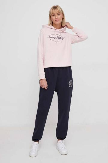 Спортивные штаны Tommy Hilfiger цвет синий с аппликацией Спортивные штаны Tommy Hilfiger цвет синий с аппликацией