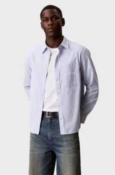 Мужская голубая рубашка в полоску OXFORD Голубой XL Calvin Klein Jeans LV04RF104G