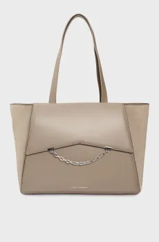 Женская бежевая кожаная сумка SEVEN GRAINY SP TOTE SUEDE Бежевый ONESIZE Karl Lagerfeld 246W3039