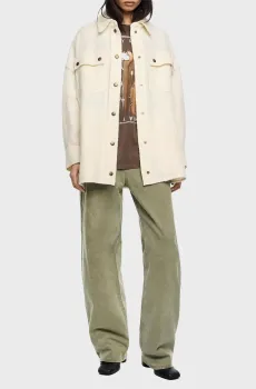 Женская белая шерстяная рубашка-пальто Белый M-L Bimba Y Lola 252BR0414.10060