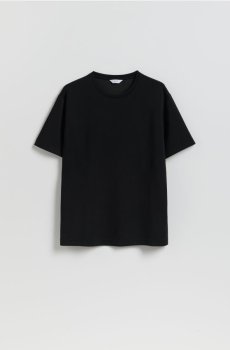 Reserved - Футболка regular fit з модалом - чорний - 832JM-99X