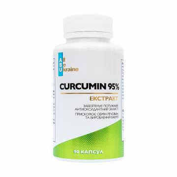 Экстракт куркумы ABU - All Be Ukraine Curcumin 95% с маточным молочком и черным перцем, 90 капсул Экстракт куркумы ABU - All Be Ukraine Curcumin 95% с маточным молочком и черным перцем, 90 капсул
