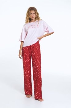 Reserved - Бавовняний піжамний комплект - червоний - 020HQ-33X