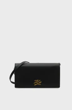 Женская черная кожаная сумка AUTOGRAPH MINI FLAP Черный ONESIZE Karl Lagerfeld B2W30268