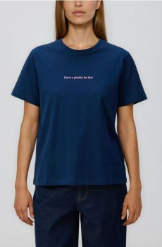 Reserved - Футболка з принтом - темно-синій - 156HT-59X