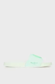 Женские мятные слайдеры SLIDER BRAND W Ментоловый 36 Pepe Jeans PLS70159