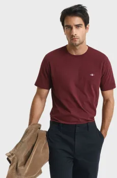 Мужская бордовая футболка SHIELD Бордовый XL Gant 2003184