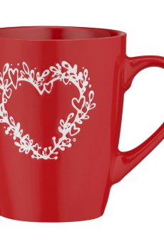 Чашка Ardesto Heart керамическая, красная, 320 мл (AR3467R)