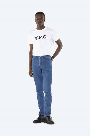 Хлопковая футболка A.P.C. Vpc Blanc цвет белый с принтом COBQX.H26586-DARKNAVY Хлопковая футболка A.P.C. Vpc Blanc цвет белый с принтом COBQX.H26586-DARKNAVY