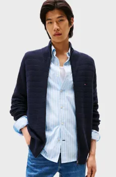 Мужской темно-синий кардиган STRIPE STRUCTURE Синий S Tommy Hilfiger MW0MW40693