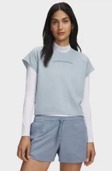 Женская голубая футболка Icon WM Cut Off SS-GRY Голубой XS Under Armour 6013538-034