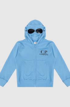 Детская голубая спортивная куртка с принтом логотипа