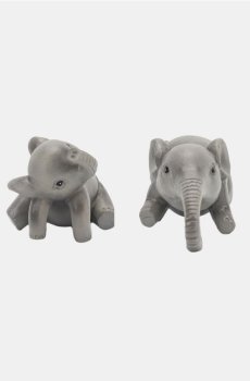Садові декорації для горщиків у формі слона 2 pack - середньо-сірий