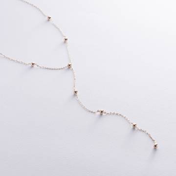 Колье 2 в 1 "Шарики" в желтом золоте кол02473 Колье 2 в 1 "Шарики" в желтом золоте кол02473