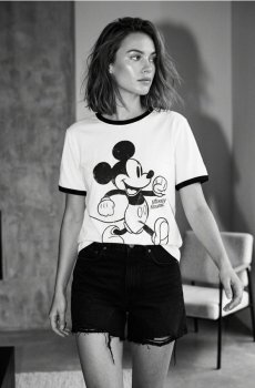 Футболка з принтом Mickey Mouse - кремовий