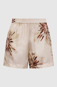 Бежевые шорты из шелка