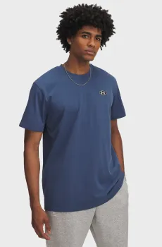 Мужская синяя футболка UA HW LC PATCH SS Синий L Under Armour 1382902-418