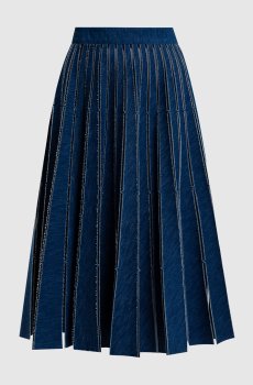 Синяя джинсовая юбка миди