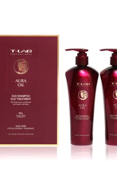 Уценка! Подарочный набор для волос T-LAB Professional Aura Oil (шампунь, 300 мл + кондиционер, 300 мл)