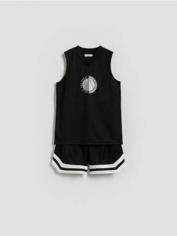 Reserved - Спортивний комплект з принтом - чорний - WF476-99X