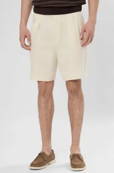 Мужские белые льняные шорты Белый 48 BOSS 50561858;286