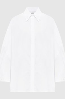 Белая блуза с шелком с кристаллами