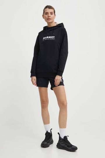 Спортивная кофта Mammut цвет чёрный с капюшоном с принтом