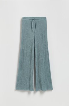 Reserved - Крешовані розкльошені штани - блідо-зелений - ZQ706-07X