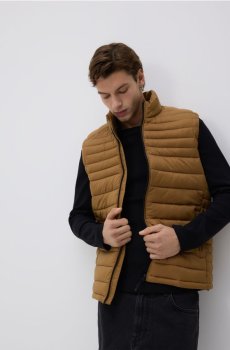 Reserved - Стьобаний жилет - бежевий - 352CV-80X