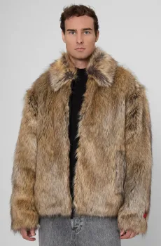 Мужская бежевая шуба Бежевый XS HUGO 50546592;233