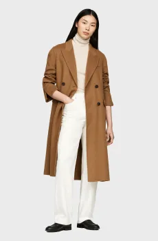 Женское бежевое шерстяное пальто MD DF WOOL BLEND DB Бежевый S Tommy Hilfiger WW0WW42621