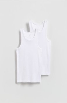 Reserved - Ребристий топ, набір з 2 - білий - 549HE-00X