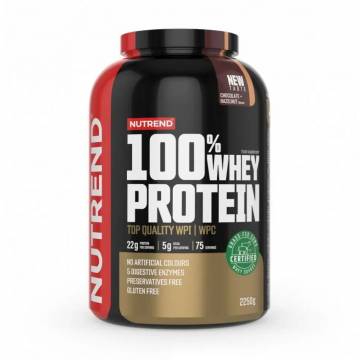 Протеин Nutrend 100% Whey Protein Шоколад + фундук, в порошке, 2.25 кг