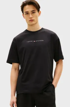 Мужская черная футболка SS LOGO Черный XL Tommy Hilfiger UM0UM03643