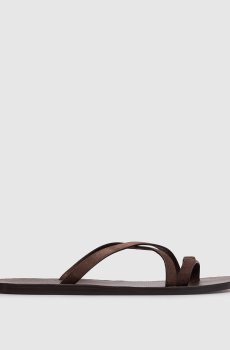 Коричневые замшевые шлепанцы