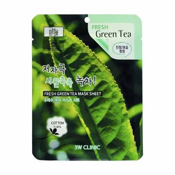 Тканевая маска для лица 3W Clinic Fresh Green Тea Mask Sheet с экстрактом зеленого чая, 1 шт Тканевая маска для лица 3W Clinic Fresh Green Тea Mask Sheet с экстрактом зеленого чая, 1 шт
