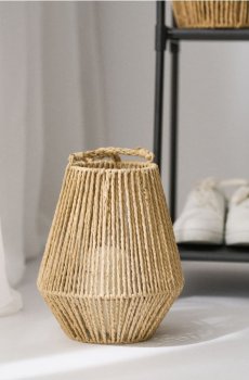 Плетений ліхтар - бежевий