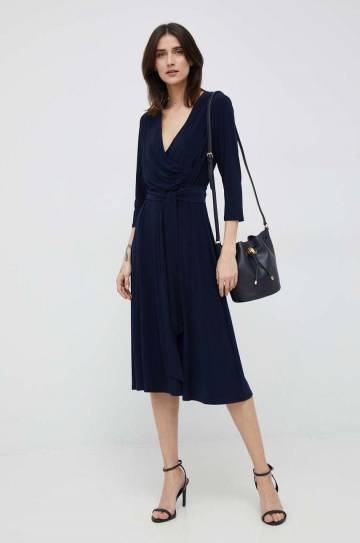 Платье Lauren Ralph Lauren цвет синий mini расклешённая Платье Lauren Ralph Lauren цвет синий mini расклешённая