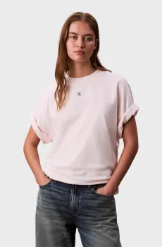 Женская пудровая футболка LABEL Розовый M Calvin Klein Jeans LV047D204G