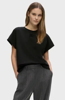 Женская черная футболка kl logo Черный S Karl Lagerfeld B3W17070